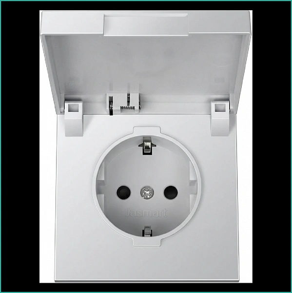 Розетка SCHUKO© с крышкой и защитными шторками 16A 250V~ 2P+T, цвет Алюминий
