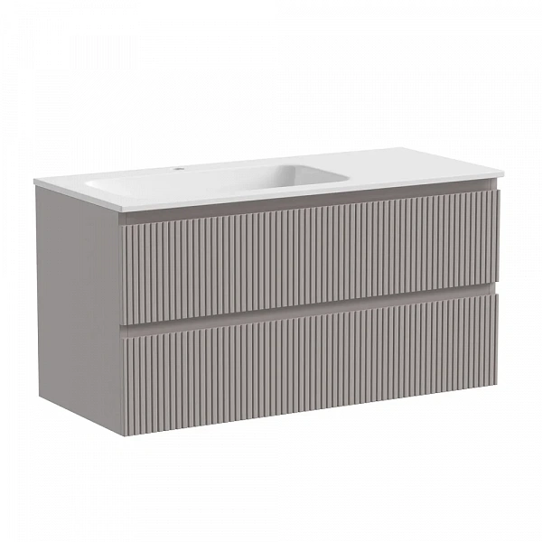 Тумба подвесная SANCOS Snob T левая 995х445х500, c двумя ящиками оснащенными доводчиками, Doha Soft,