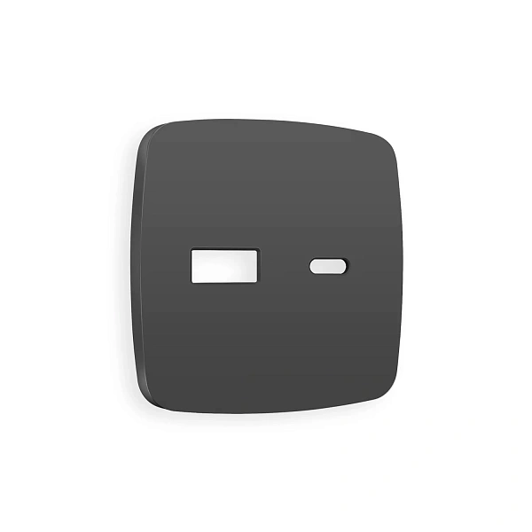 Лицевая панель OMEGA (Графит Мягкое касание) для розетки 2USB тип A+C QUANT OP9110