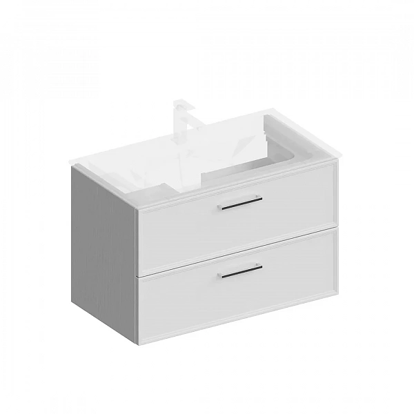 Kerama Marazzi PIA.CL.85/WHT.M Тумба PIANO Classic подвесная 85 см, 2 ящика, ясень белый матовый