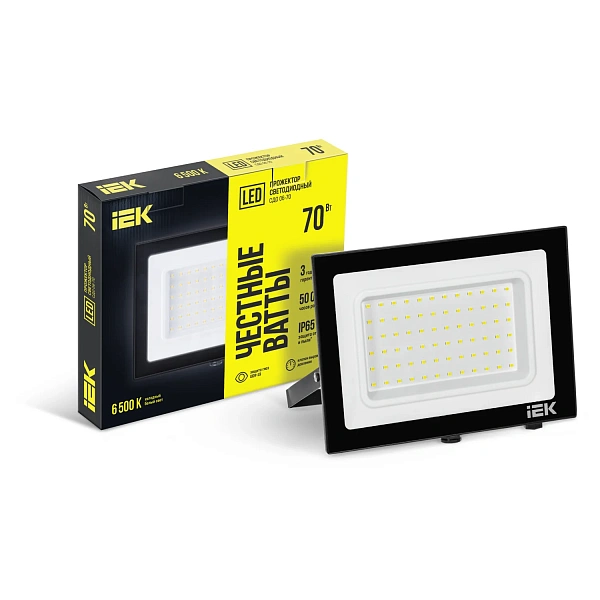 Прожектор светодиодный СДО 06- 70 6500К IP65 черн. IEK LPDO601-70-65-K02