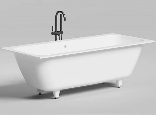 Salini ORLANDA AXIS 180 Встраиваемая ванна на ножках 1800х800х600 мм,   мат-л: S-Sense,  белый глянц