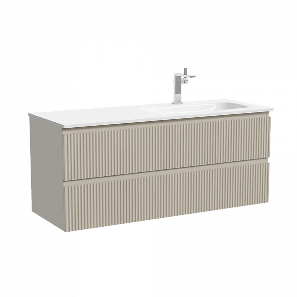 Тумба подвесная SANCOS Snob R правая 1195х445х500, c двумя ящиками оснащенными доводчиками, Beige So