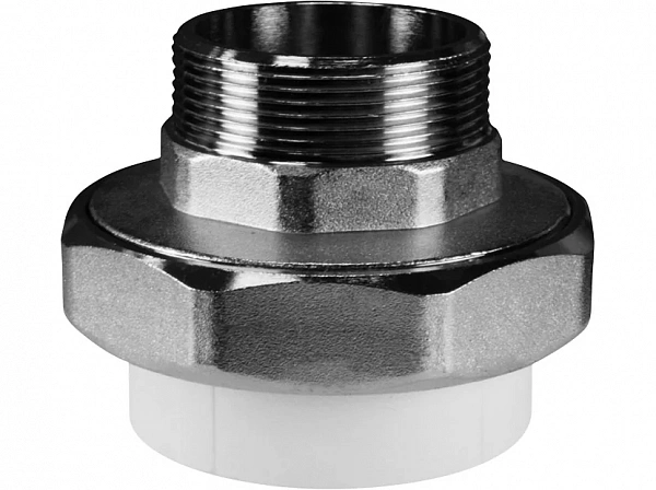 Муфта комб.разъём.(американка) с наружной резьбой  32x1/2" (80/20) (Valfex) БЕЛАЯ