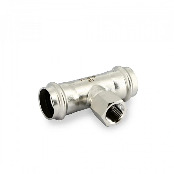 Тройник пресс-В 28 х 1/2" х 28, нержавеющая сталь Uni-Fitt
