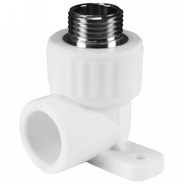 Угол с наружной резьбой (простое крепление) 20х1/2" (80/20) (Valfex) БЕЛЫЙ