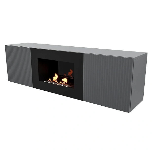 Тумба с биокамином Firelight BFP/P-1400L графит