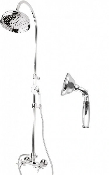 NOSTALGIA-CD-01-M Душевая колонна со смесителем, верхним и ручным душем, Хром
