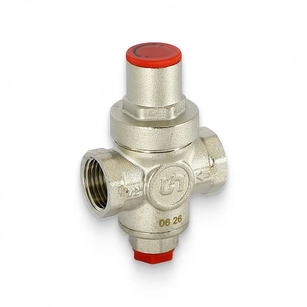 Редуктор давления 1/2" В 1-4 бар PN16 MINI с отверстием под радиальный манометр 1/4" никелированный