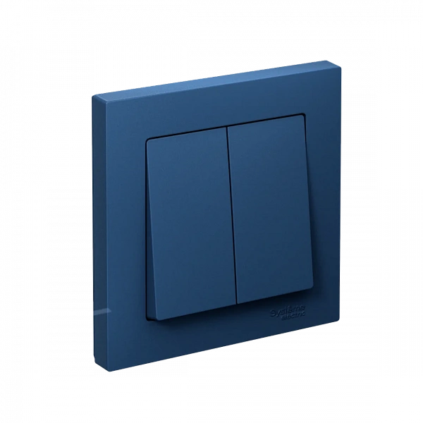 ATLASDESIGN 2-клавишный ВЫКЛЮЧАТЕЛЬ, сх.5, 10АХ, в сборе, АКВАМАРИН
