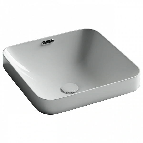 Раковина встраиваемая сверху CERAMICANOVA Element с отверстием слива - перелива  квадратной формы 43