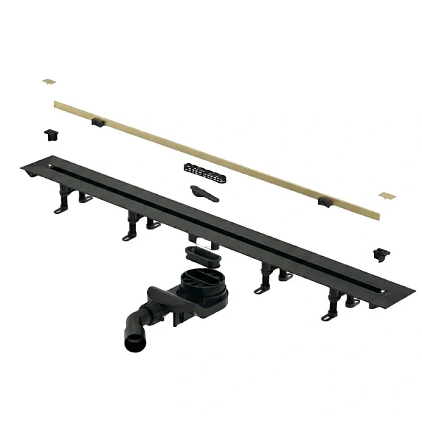 Дренажный канал Splendy Vario Drain VD30512KYGM, 120 см, с щелевой вставкой, цвет золото матовое